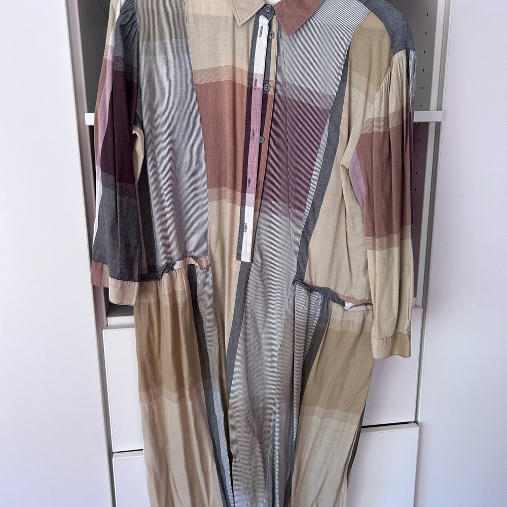 Zara Multicolor Plaid Blouse Dress